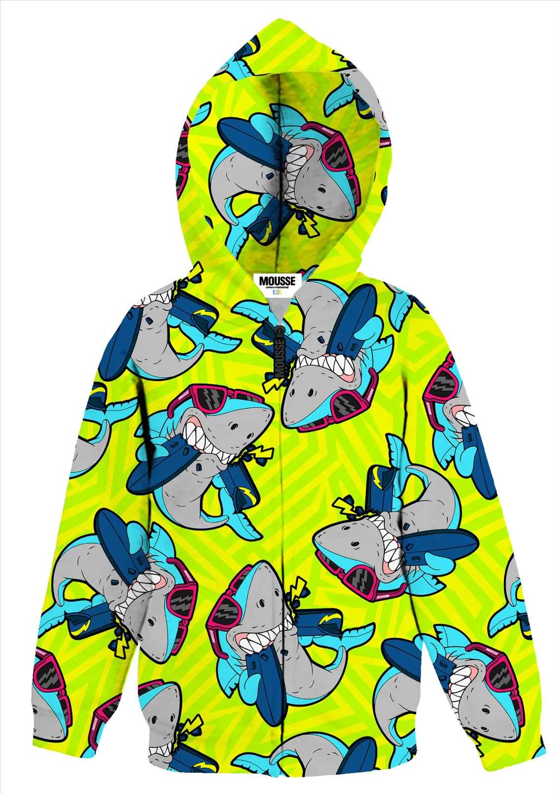 Felpa Zip cappuccio shark bite