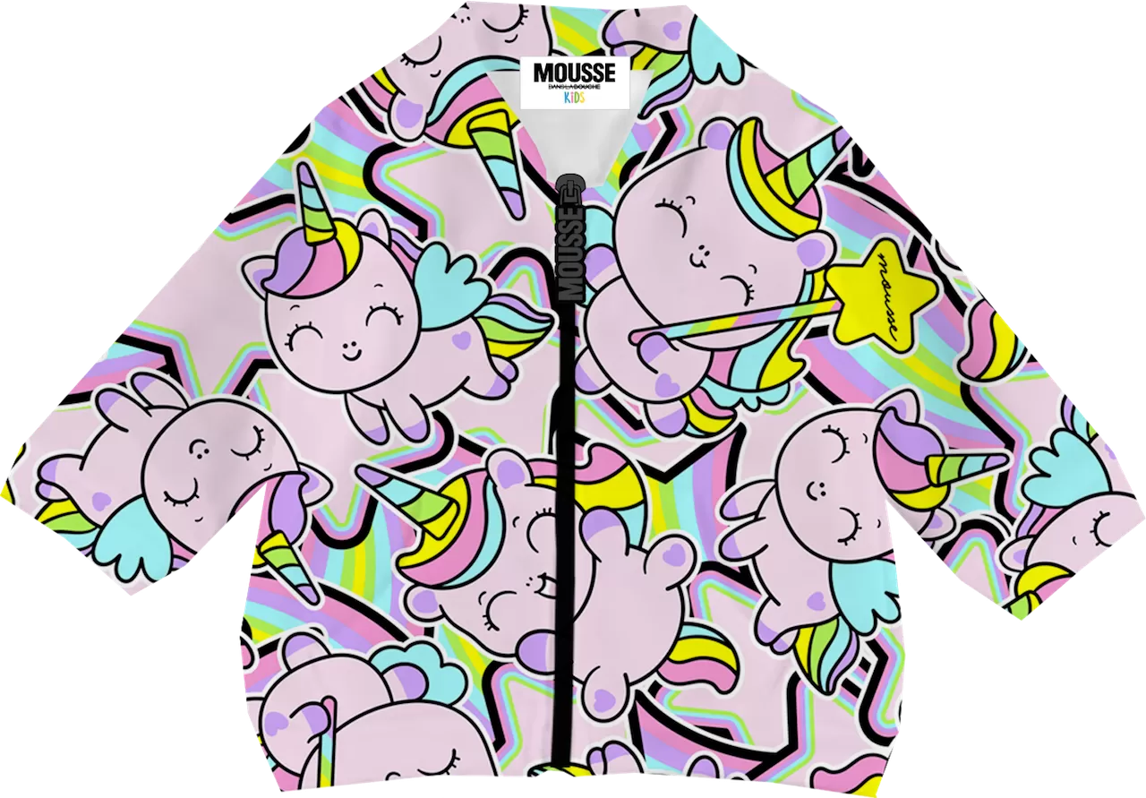 Felpa zip neonata unicorn crew