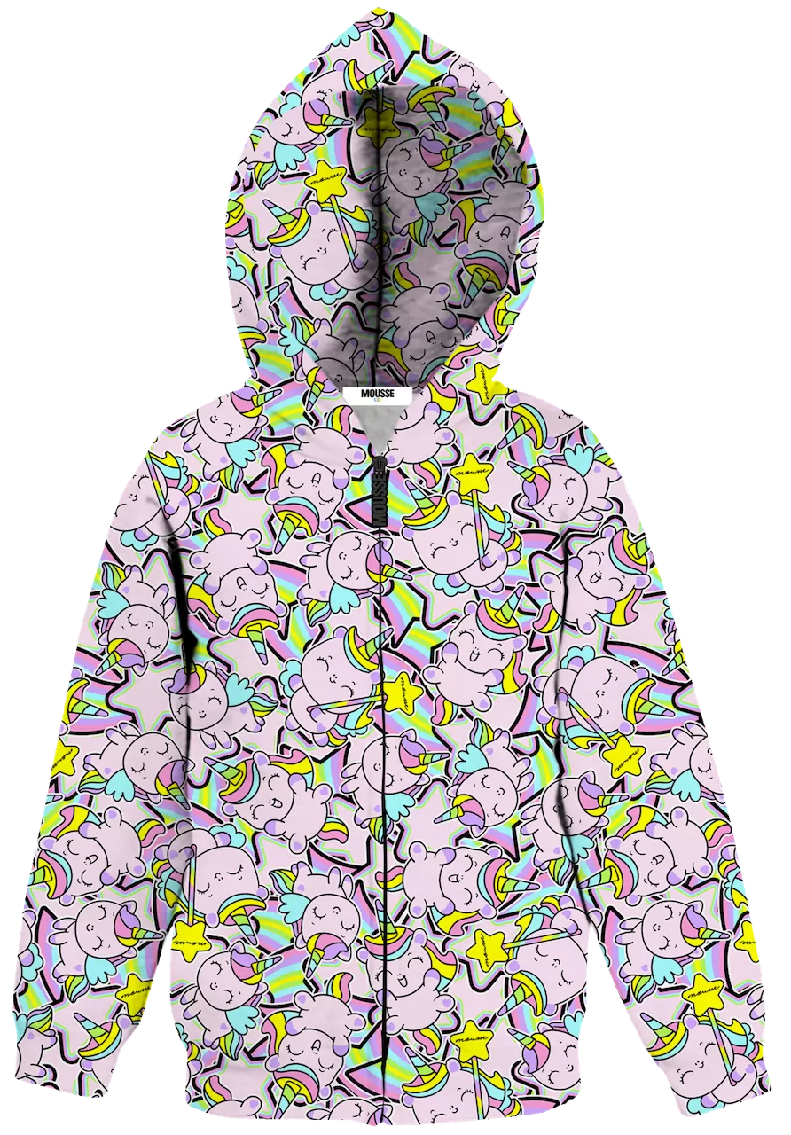 Felpa zip unicorn crew