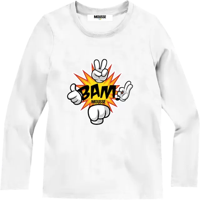T-shirt manica lunga hand bianco