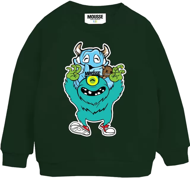 Felpa girocollo stampa monster