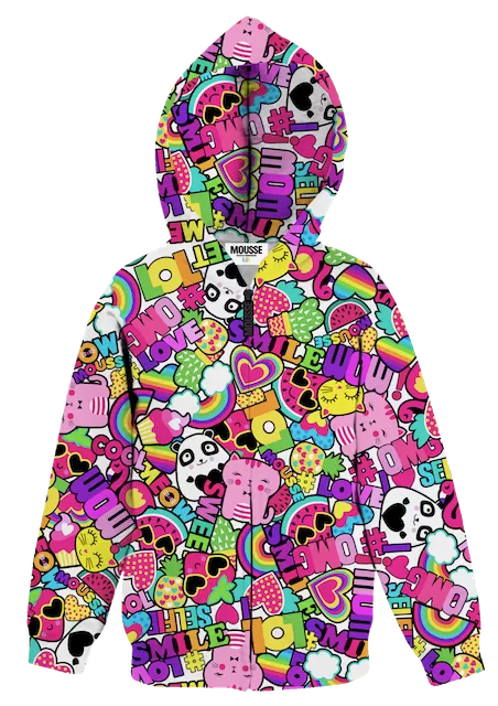 Felpa zip girl pop