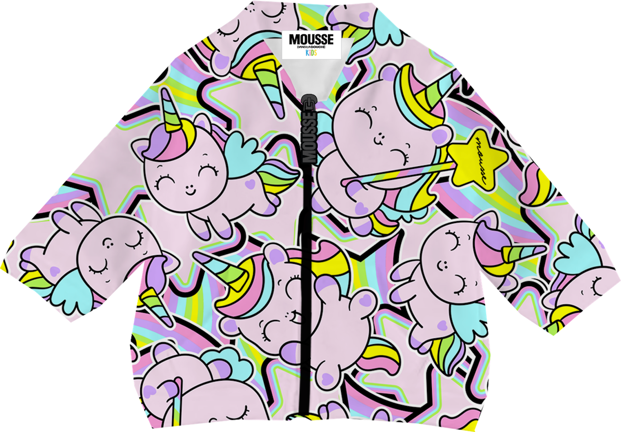 Felpa zip neonata unicorn crew