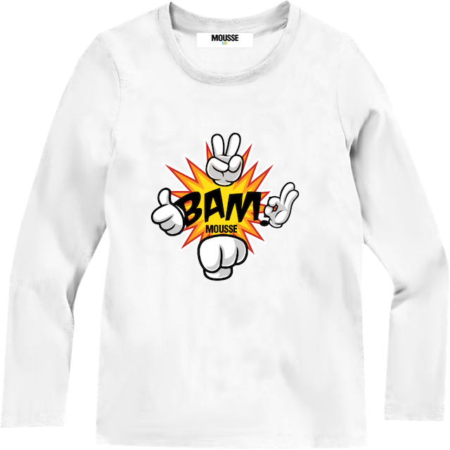 T-shirt manica lunga hand bianco