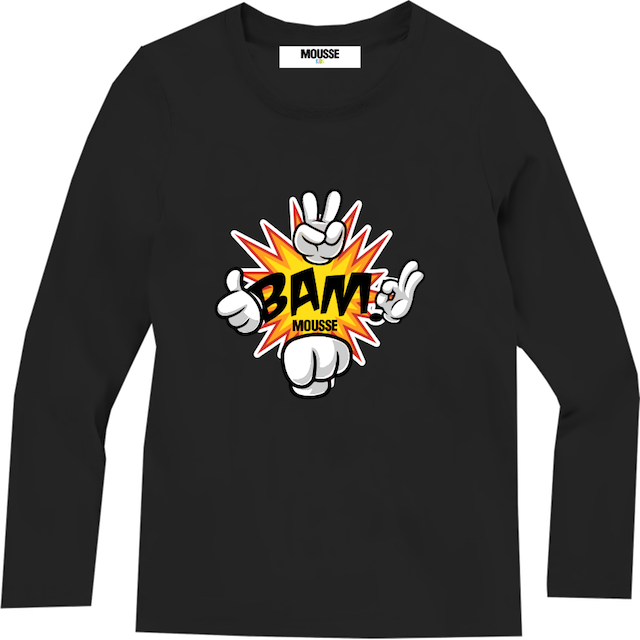 T-shirt manica lunga hand black