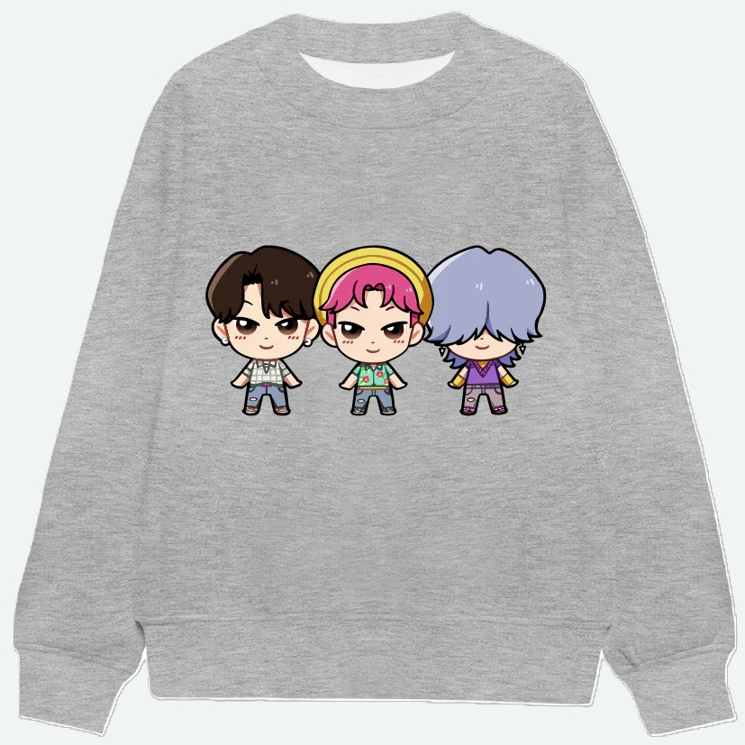 FELPA POP-CREW GRIGIA