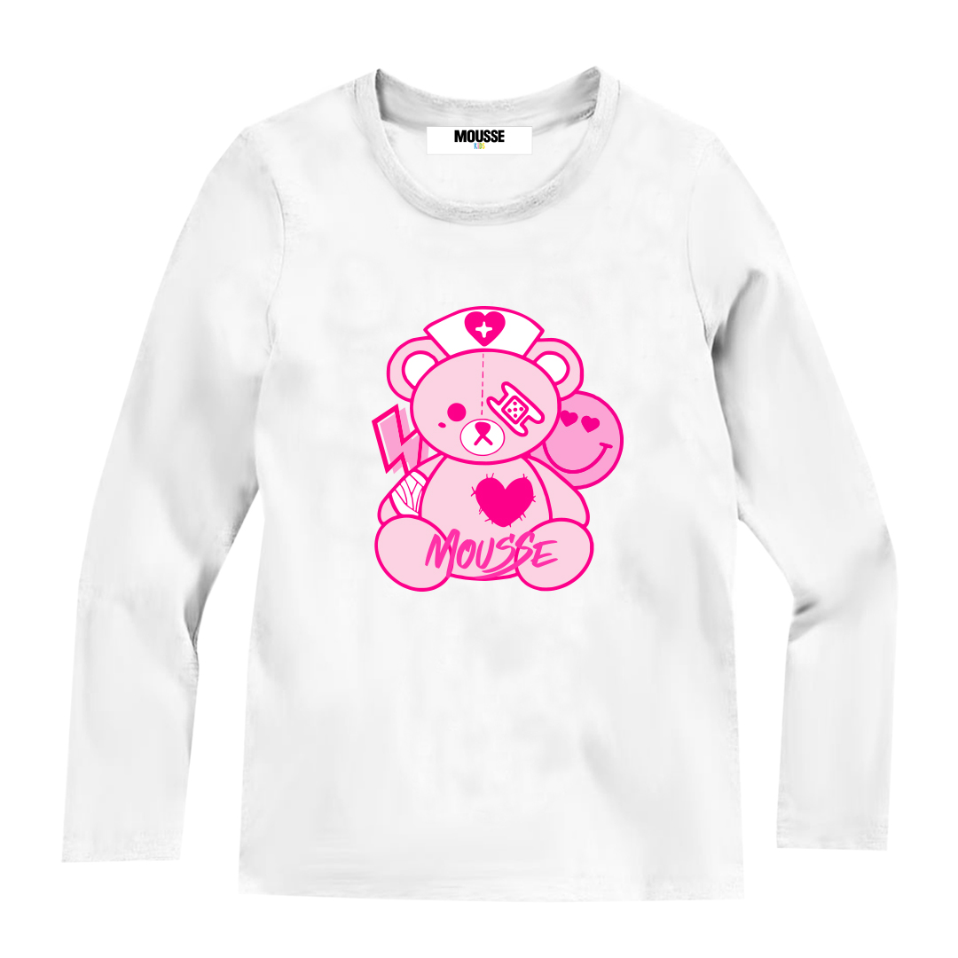 T-shirt manica lunga leoglam bianca