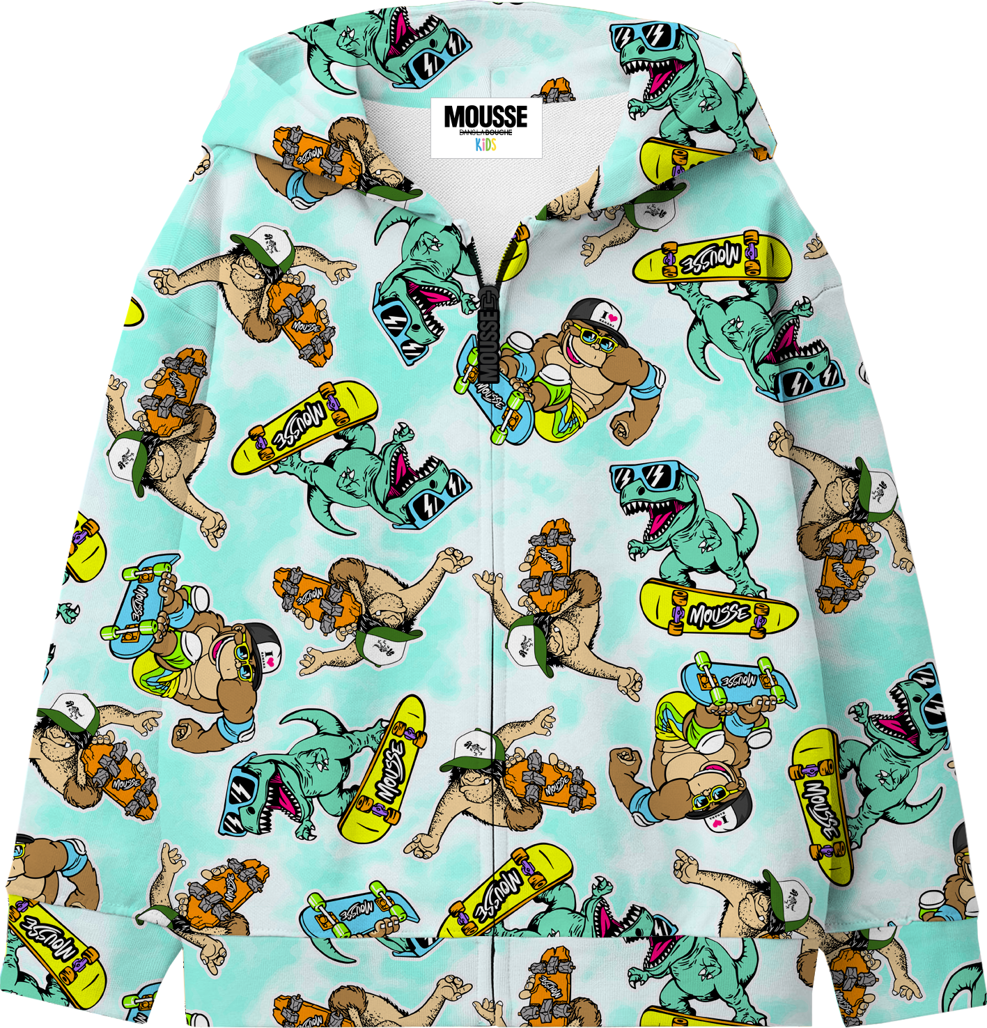 Felpa zip jurassic crew